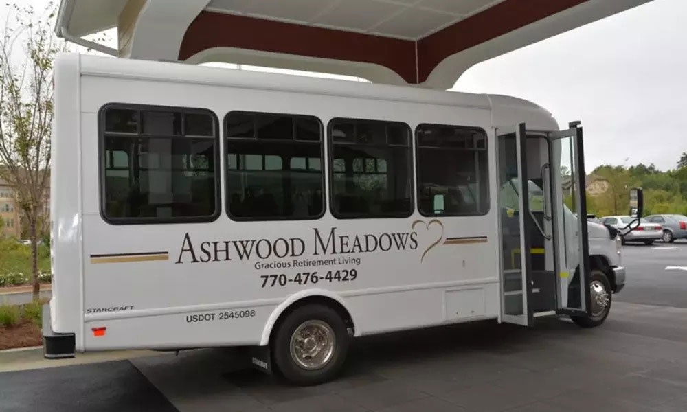 The Ashwood Meadows community bus providing resident transportation