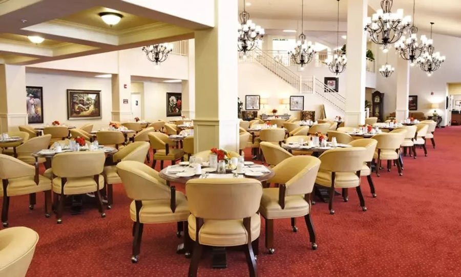 The dining room at Ashwood Meadows set for mealtime
