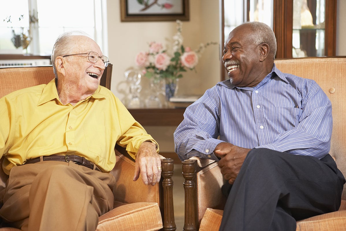 Residents laughing together at Ashwood Meadows